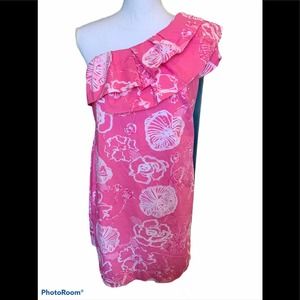 Lilly Pulitzer Sandra Hottie Pink Dahlia Dress 6